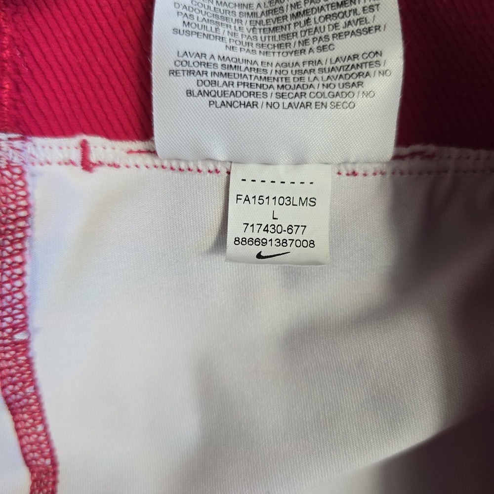 Nike Pro Leggings Womens Large Pink Purple Striped Capri Running Yoga 717430-677 - Picture 5 of 6